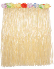 Long Brown Hula Skirt With Flowers
