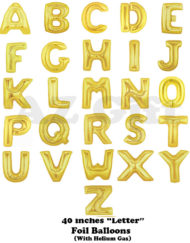 40 Inches Shinning Gold Letter Balloons