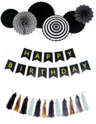 Party Decoration Set With Gold Black Theme