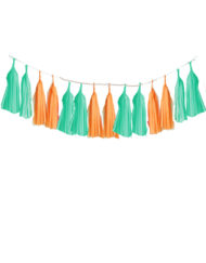 Light Green N Orange color Tassel Garland