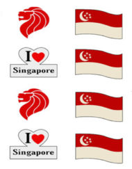 Singapore Flag Merlion Tattoo Sticker