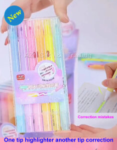 6 pcs Highlighter with correction tip