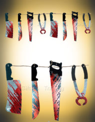 8 Halloween Hanging Decor Bloody Weapons