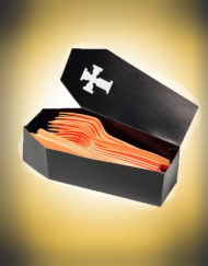 Halloween Decor Paper Coffin Silverware Caddy