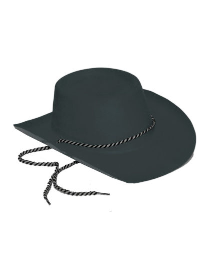 Black Plastic Cowboy Hat