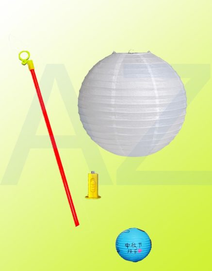 White Paintable Lantern With LED-Stick