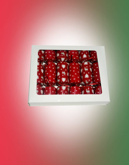 6 Christmas Crackers Red 8 inches
