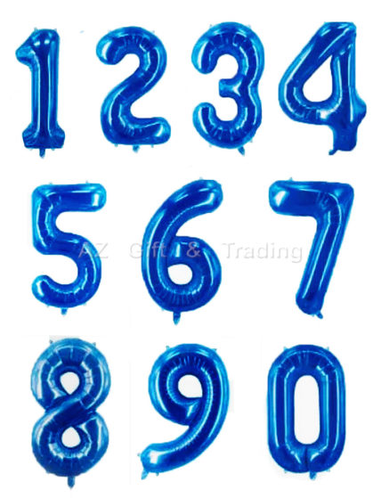 24 Inches Blue Number Balloon