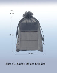 Black Organza Bag 28 x 19 cm