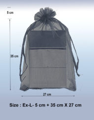 Black Organza Bag 40 x 27 cm
