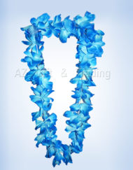 Flower Necklace Hawaii Two Tones White -Blue