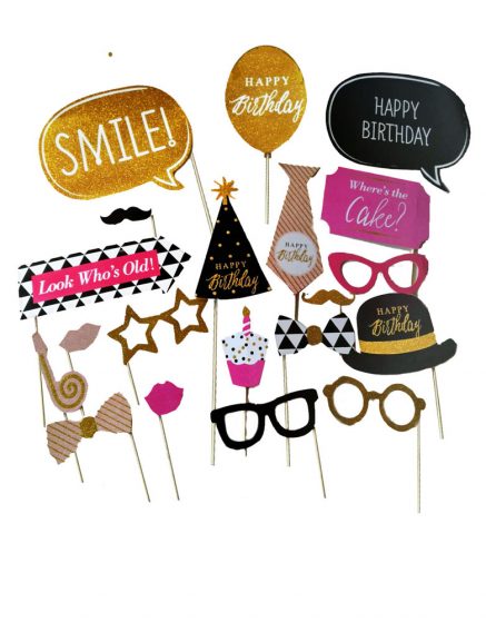 Happy Birthday Photo Booth Prop Assorted