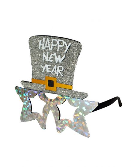 Happy New Year Silver Glasses