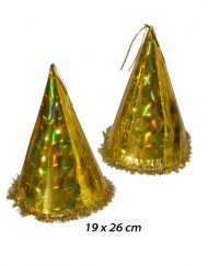 Cone Shape Paper Hat Gold