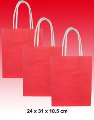 Red Color Paper Bag With Paper Handler-Extra L