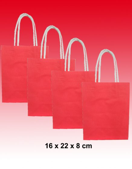 Red Color Paper Bag With Paper Handler-M