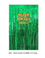 1 by 2 m Green Curtain With Selamat Hari Raya