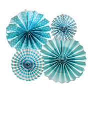 Gender Reveal Decoration Blue Color Paper Fans