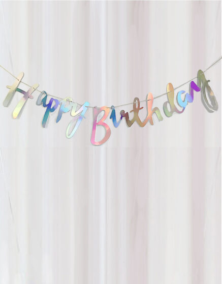 Happy Birthday Banner Foil Lettering
