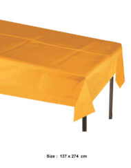 137 cm x 274 cm Disposable Orange Party Plastic Tablecloth