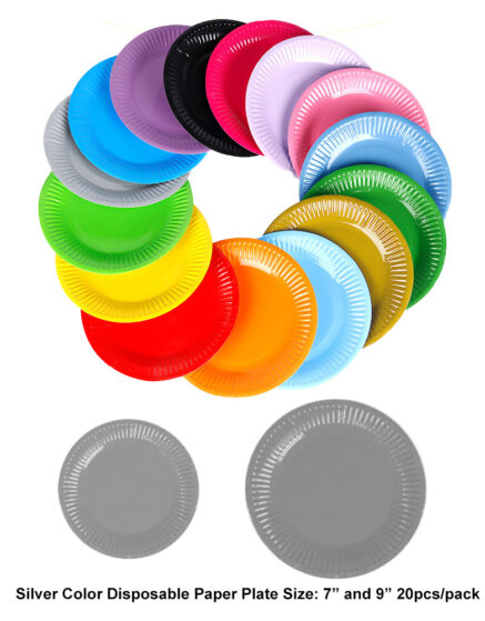Silver Color Disposable Paper Plate