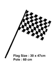 Black-White Checker Mid Size Waving Flag