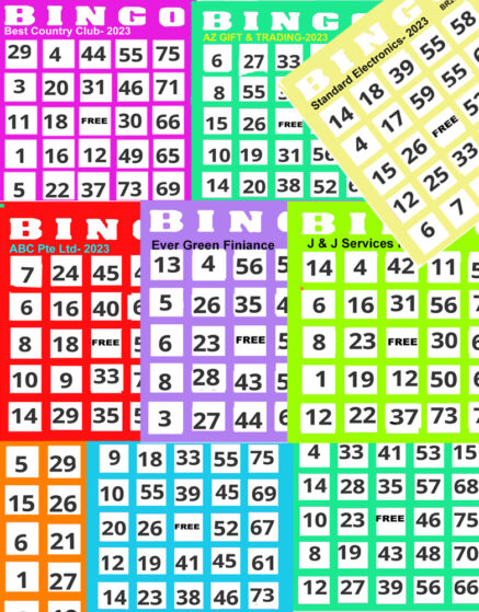Bingo Game Card-Customised Company Name