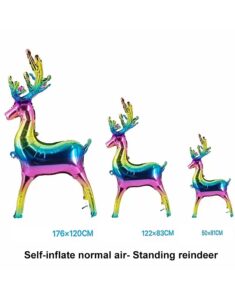 Self-inflate Reindeer rainbow color
