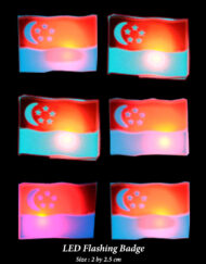 Singapore State Flag Badge W Flashing Lights
