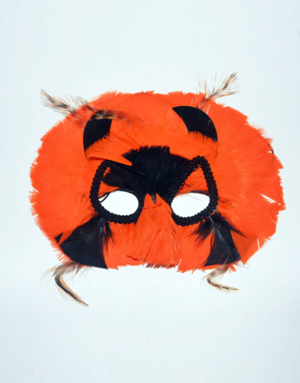 Orange feather mask