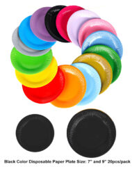 Black Color Disposable Paper Plate