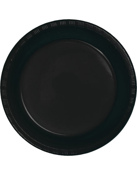black disposable plastic plates