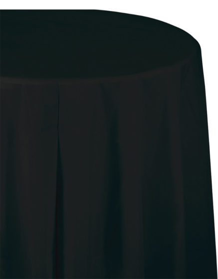 Black Round Plastic Table Cover