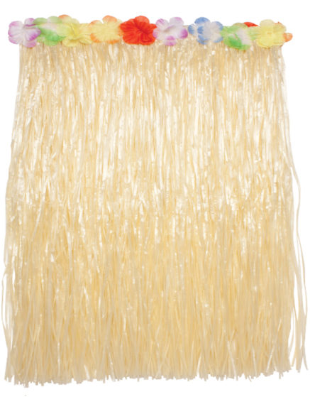 Long Brown Hula Skirt With Flowers