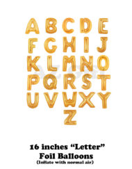 16 Inches Matt Gold Letter Balloons