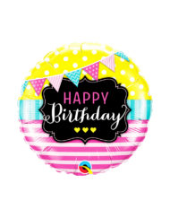 18 Inches Happy Birthday Pennants Pink Strike Balloon