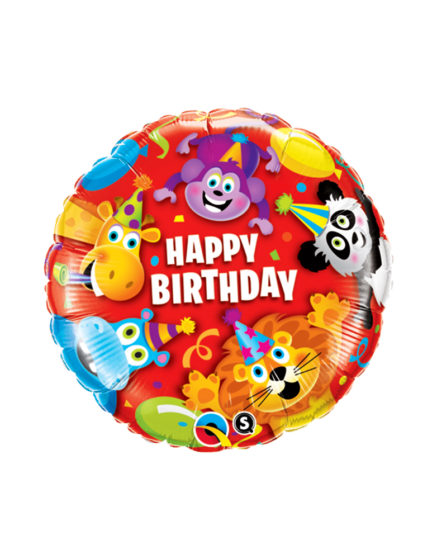 18 inches Happy Birthday Animals Balloon