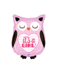 26 Inches It's A Girl Owl Balloon