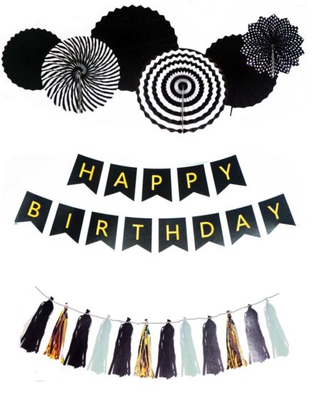 Party Decoration Set With Gold Black Theme