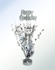 Centerpiece Silver Happy Birthday