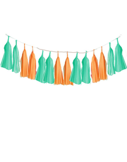 Light Green N Orange color Tassel Garland