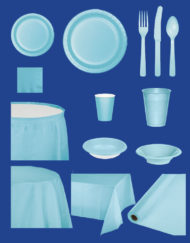 Pastel Blue Color Disposable Table Cover Roll