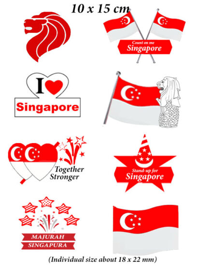 Singapore National Day Tattoo Stickers