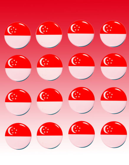 Singapore State Flag Badge 4.3 cm