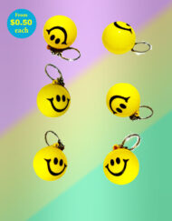4 cm Stress Ball Smiley Face With Key chain