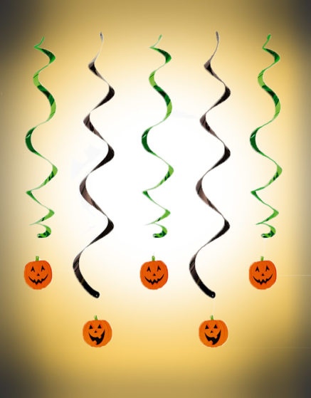 Halloween Decor Dizzy Danglers Paper Pumpkin Faces