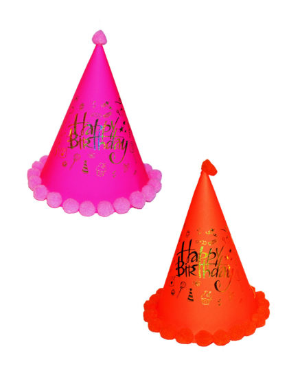 Happy Birthday Cone Hats Assorted Colors