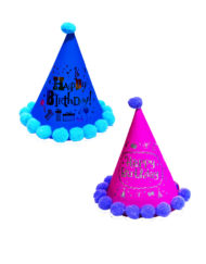 Happy Birthday Paper Cone Hats Assorted Colors