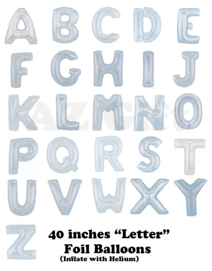40 Inches Silver Letter Balloons