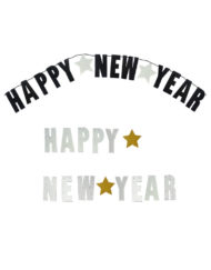 Happy New Year Banner Black And Silver